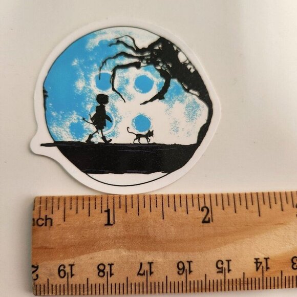 Coraline Sticker Spooky Night Sky Tree Cat Girl - Picture 2 of 4